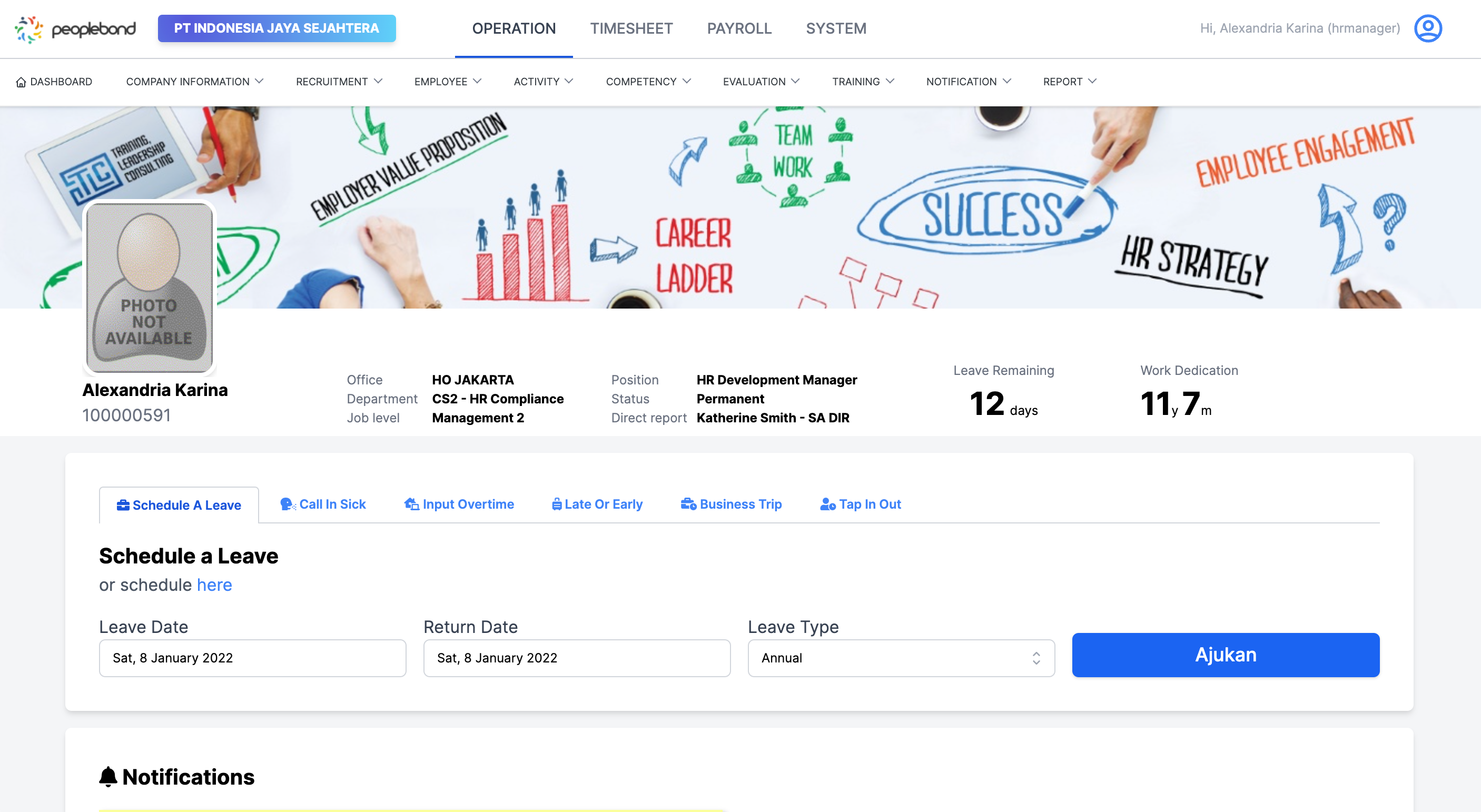 PeopleBond Dashboard screenshot